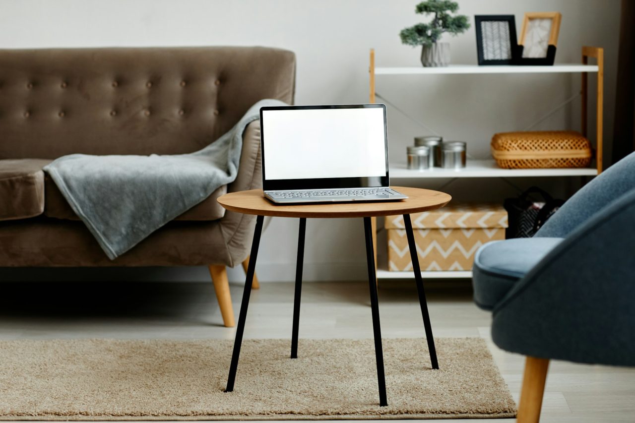 laptop mockup in living room  DigitalAmy laptop mockup in living room